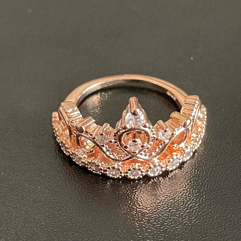 S925 rose gold crown ring size 9